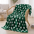 Horaldaily Christmas Green Dog Paw Shape 3D Textured Throw Blanket 50x60 - Image 2