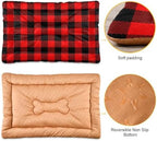 Large Pet Bed Mat - Black Red Plaid Washable Anti-Slip Bottom Fluffy Comfy Kennel Pad for Dogs and Cats, 18 x 24 Inches - Image 3