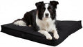 Indoor Dog Bed with Removable Washable Cover, Soft Basketweave Fabric, Reversible Cushion, Carry Handle, Baffle Construction to Help Prevent Fill Shifting, Black - Medium (32"x32")