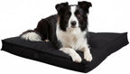 Indoor Dog Bed with Removable Washable Cover, Soft Basketweave Fabric, Reversible Cushion, Carry Handle, Baffle Construction to Help Prevent Fill Shifting, Black - Medium (32"x32")