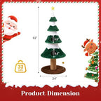 62" Cat Tower for Indoor Cats, Multi-Level Wooden Cat Tree with Sisal Scratching Posts, Cozy Cat Beds & Modern Holiday Design, Green - Image 5
