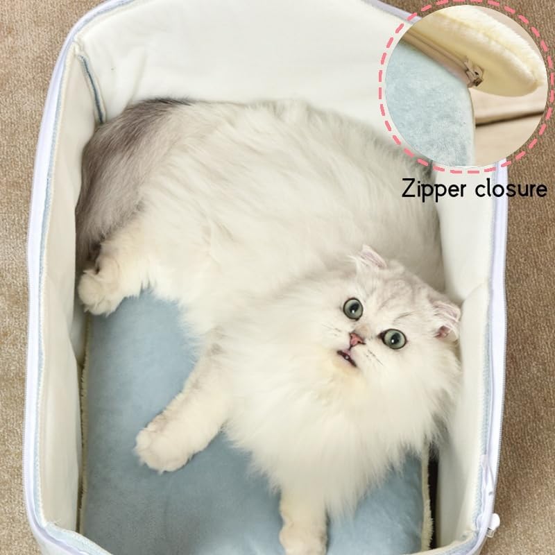 Cat Beds for Indoor Cats, Cute Christmas Plaid Cat Bed Cave - Image 5