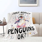 Penguin Blanket Cute Penguin Throw Blanket Gifts for Girls Boys Kids Women Men Adults Super Soft Cozy Plush Fluffy Fuzzy Fleece Blanket Home Decor 60''X80'' - Image 6