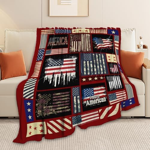 Veteran Blanket American Flag Throw Blanket Veterans Day Gifts for Men Women Adults Super Soft Cozy Plush Fluffy Fuzzy Fleece Blanket Home Decor 40''X50'' - Image 5