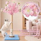 Fantasreen Pink Flower Scratching Post 35'' with Interactive Toys for Indoor Cats - Image 2