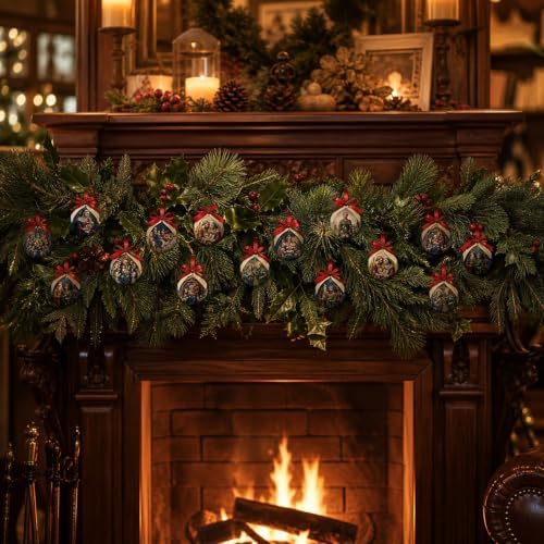 Christian Christmas Ornaments - Holy Night Religious Christmas Decorations Jesus Ball Ornaments Tree Decorations Hanging Balls 2.36 Inch for Xmas Tree Party Home Holiday，Xmas Gifts Set of 16Pcs - Image 3