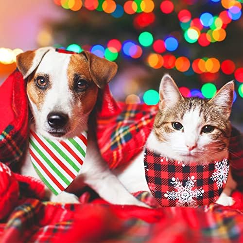 40 Pcs Christmas Dog Bandanas Bulk Adjustable Xmas Dog Scarves Bibs Triangle Reversible Puppy Bandana Pet Neckerchief Scarf Washable Cat Scarf for Small Medium Large Dogs Pet Grooming Accessories - Image 7