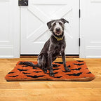 Happy Halloween Dog Bed Mat for Small Dog Puppy Cat Kitten, Halloween Bats Pattern Ultra Soft Pet Bed Mattress for Crate with Anti-Slip Washable, Orange, 18 x 24 Inches - Image 6
