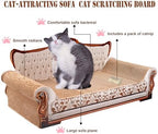 COOZMENT Scratching Sofa, Couch Shaped Thick Scratching Cardboard, Lounge Bed for Indoor Rest&Play, Sofa Scratcher Pad (Silver, 27.6" L X 12.4" W X 11.8" H) - Image 5