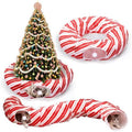 Leyndo 37 x 10 Inches Candy Cane Cat Tunnel Christmas Tree Skirt Bed Under Christmas Tree Cat Cave Donut with Central Mat Festive Decor for Small Medium Large Cats, Kittens, Rabbit by Leyndo