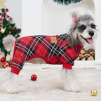 XPUDAC 4 Pack Dog Pajamas Plaid Dog Clothes for Small Medium Dogs Girl Boy Comfy Puppy Onesie Pet Christmas Outfit Cat Pjs Jammies, 2XL - Image 3