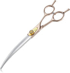 JASON Dog Grooming Curved Scissors - 7.5" Professional Pet Shears Ergonomic | Japanese 440C Stainless Steel Scissor with Diamond Screw for Dogs, Cats and Other Animals, Gift, Ergonomic Handle