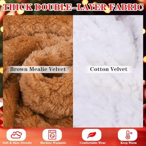 EXPAWLORER Dog Christmas Costume Winter Coat with Hat, Fleece Warm Elk Pet Cloak Cape Blanket with Antlers for Cold Weather, Thicken Dog Sweater Jacket Clothes for Small Medium Large Dogs Cats BrownXL - Image 5