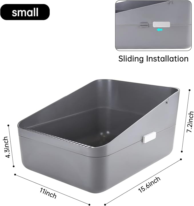 Sfozstra Small Cat Litter Box: Leak Resistant Durable Removable Tray | Cats Under 8 lbs / Anti Tracking Pedal / Easy Cleaning / Space Saving / Indoor Apartment Use