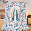 Virgin Mary Throw Blanket Christian Religious Scripture Catholic Spiritual Stuff Gifts for Adults Women Soft Cozy Warm Plush Fluffy Fuzzy Fleece Blanket Decor 40''X50'' by Fuzawet