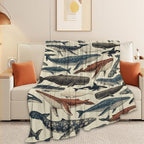Whale Throw Blanket Vintage Ocean Marine Wildlife Gifts 50''x60'' - Image 5