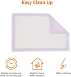 Amazon Basics Cat Pee Pads, Super Absorbent, Odor Control, Universal Fit for Litter Box, Disposable, Multi-Cat, Unscented, Purple and White, 20 Count