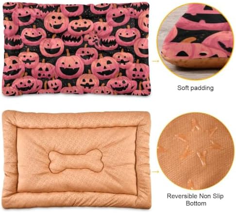 Halloween Funny Pinks Pumpkins Dog Bed Mat 18"x24" - Image 3