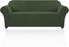 Stretch Sofa Cover Slipcover Couch Covers for 3 Cushion Couch Furniture Protector Sofa Covers with Non Slip Elastic Bottom Dogs Pet Friendly Fitted (Sofa, Bronze Green)