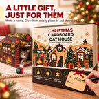 Fireplace Christmas Cat House, Cozy Hideaway with 2 Scratchers & Catnip - Image 3