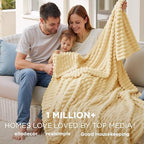 Bedsure Full Size Fleece Blankets for Bed Custard Yellow 84"x90" - Image 2