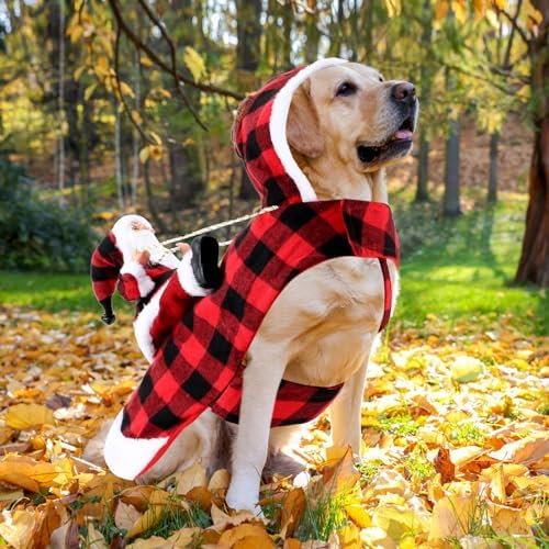BWOGUE Santa Dog Costume, Dog Christmas Outfit, Santa Rider Costume XL Size - Image 5