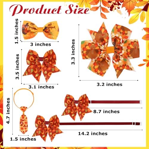 Talltalk 120 Pcs Thanksgiving and Christmas Dog Bow Tie Collar Set - Image 6