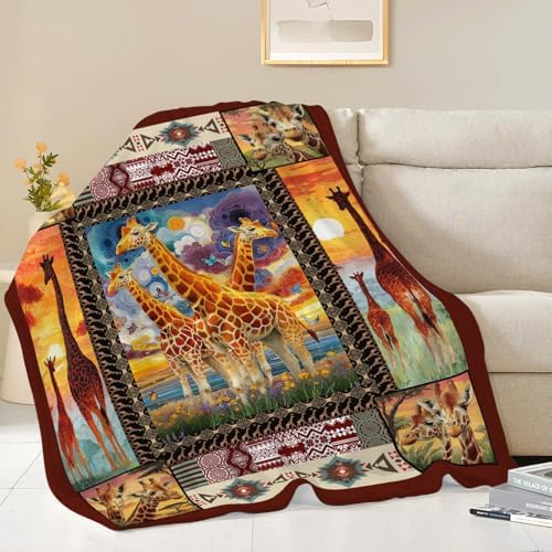 Giraffe Throw Blanket Giraffe Stuff Gifts for Kids Girls Boys Adults Women Men Soft Cozy Warm Plush Fluffy Fuzzy Fleece Blanket Decor 50''X60'' by Fuzawet