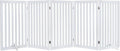 unipaws 36”H Free Standing Pet Gate for Dog Cat, 100”Wide Wooden Dog Gates | Foldable Pet Fence for Doorway, Stairs, Step, Expandable Doggy Barrier, Room Divider, Indoor Use, White