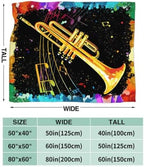 Trumpet Blanket Trumpet Throw Stuff Gifts for Music Lovers 80"x60" - Image 2