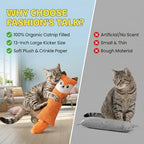 Fashion's Talk Catnip Toys for Indoor Cats, 2-Pack Large Plush Fox & Owl Kicker Toys, Cat Chew Toys with Crinkle Sound Organic Catnip – Hunting Instincts Exercise (2) - Image 4