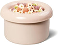 Donut Bowl Elevated Ceramic Cat Bowl with Stand, Raised Whisker-Friendly Bowl for Cats & Small Dogs, Patented Donut Design, Made in Korea (3.9" H -Pink)