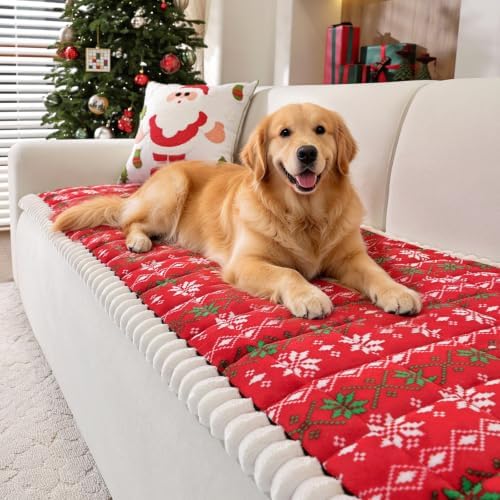 Christmas Couch Cover, Christmas Plush Sofa Cover for Dog Pet 1PC by PJLZJFBY