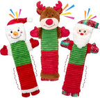 Christmas Squeaky Dog Toys with Crinkle Paper,No Stuffing Dog Toy for Large Dogs,Christmas Puppy Teething Toys to Keep Them Busy, Plush Interactive Long Lasting Chews for Aggressive Chewers by OUSIYA