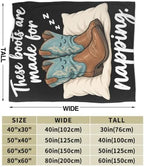 Sleepy Cowboy Boots Blanket Throw Gift for Girls Women 60"X50" - Image 7