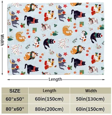 Tupmnbry Christmas Throw Blanket Cute Christmas Cat Blanket 50"x60" - Image 6