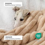 Bedsure ComfyFleece® Waterproof Blanket for Bed, Twin（60"x80"） Tuscan Beige - Image 2