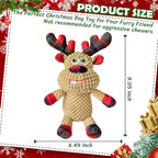 Christmas Elk Dog Toys, Puppy Squeaky Toys with Crinkle Paper, Interactive Plush Chew Toys, Cute Reindeer Funny Toys, for Small, Middle, Large Dogs - Image 3