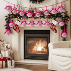 Pink Christmas Decor - Pink Christmas Tree Decorations Snowman Santa Candy Hanging Ornaments Balls, Cute Decorations Ball 1.18 Inch for Xmas Tree Party Home Holiday，Xmas Gifts Set of 16Pcs - Image 3
