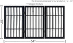 Urnporium Pet Dog Gate Freestanding, Strong Durable Folding Wooden Fence, Portable Acacia Hardwood Safety Barrier for Indoor & Outdoor Use (Black Pet Gate, 3 Panel 30" Tall)