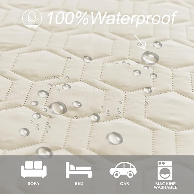 Tcksstex Waterproof and Anti-Slip Dog Bed Cover and Pet Blanket Sofa Pet Bed Mat ，car Incontinence Mattress Protectors Furniture Couch Cover for Most Cats Dogs, Pets（30x70-Ivory）