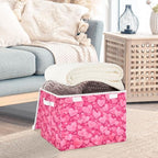 Bolaz Storage Bins with Lids and Handles,Valentines Day Pink Hearts Storage Box Storage Basket with Cover Collapsible Organizer Containers for Home Closet, Shelves - Image 4