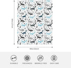 Whales Throw Blanket Sharks Lightweight Warm Flannel Fleece Blankets Cozy Soft Air Conditioning Blanket Gifts for Women Men Girls Boys 50"x40" - Image 4