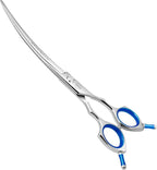 HASHIMOTO Curved Dog Grooming Scissors, 7.5 inch, Trimming Face and Paws | Sharp, Lightweight, 440C Stainless Steel, 30 Degree of Curved Blade