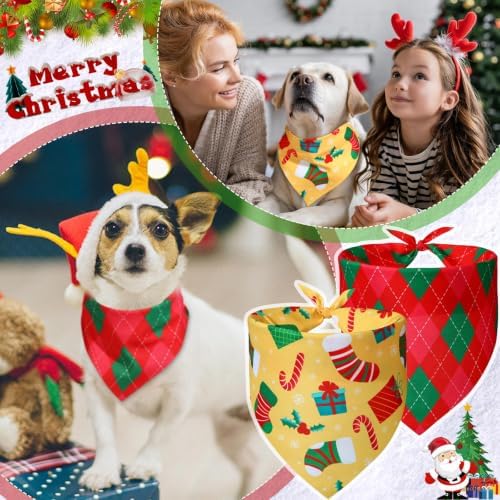 100 Pcs Large Christmas Dog Bandanas Bulk, Pet Costume Accessories - Image 6