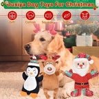 3 Pack Christmas Dog Toys,Christmas Squeaky Interactive Dog Toys with Crinkle Dog Gifts for Puppy, Small, Medium, Large Dogs - Image 5