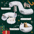AceOrbit Christmas Cat Tunnel Bed Under Christmas Tree - Image 3