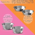 4" Tall Elevated Dog Bowls for Small Dogs, Food and Water Bowl Set by Pawfect Pets (Natural Bamboo)