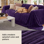 Bedsure Extra Soft Large Fleece Blanket for Bed Purple 120"x120" - Image 4