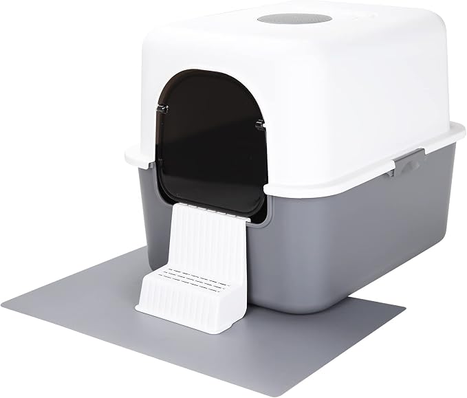 Sfozstra Enclosed Cat Litter Box: Odor Control Leak Resistant Design | Pull Out Tray /Top & Front Entry / Reduced Litter Tracking / Spacious Cat Room / Easy Maintenance / for Cats Under 8 Lbs